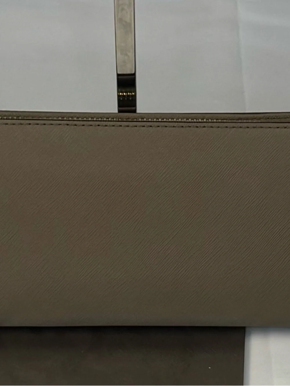 Michael Kors Taupe Zip-Around Wallet with Gold Accent